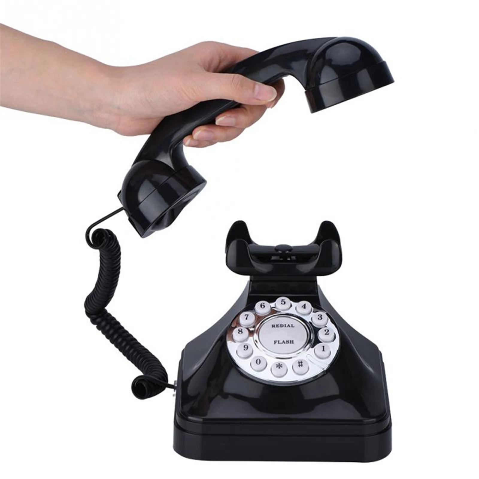 Vintage Retro Corded Telephones One-line Operation with Flash, Re-dial Function Landline Phone Home Multi Function Phone