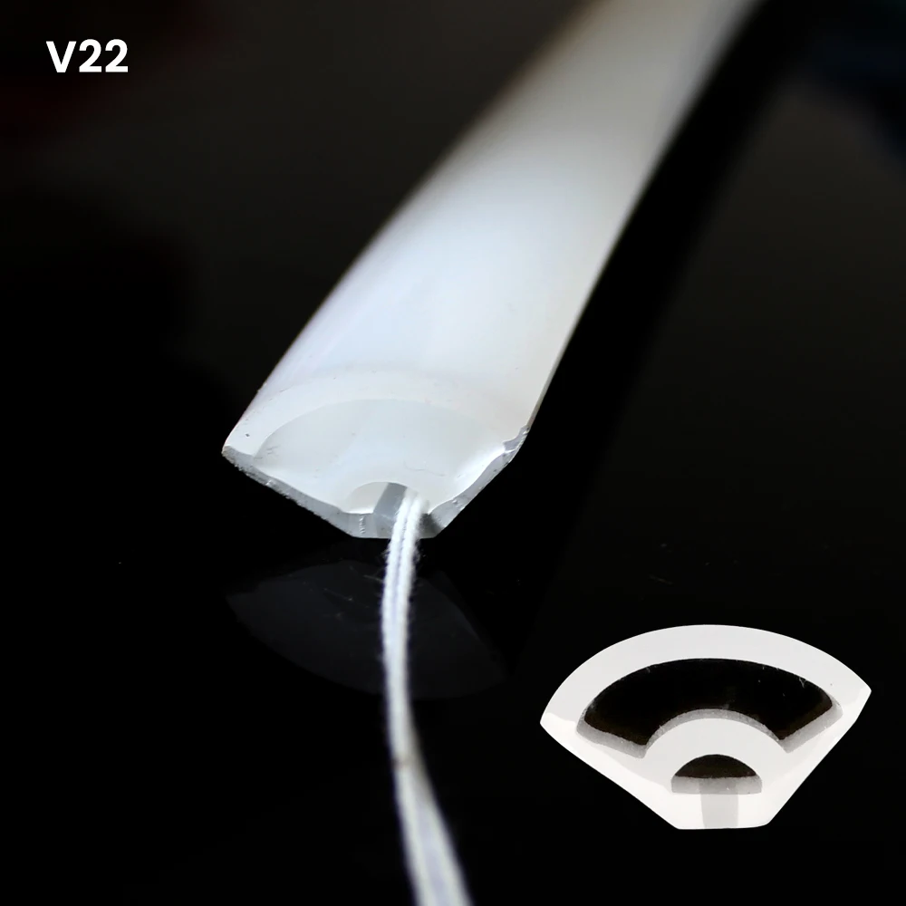 V-Shaped Semicircle LED Diffuser Channel Silica Gel Covering Tube Flexible Waterproof for 5-10mm COB SMD WS2811 WS2812 LED Strip