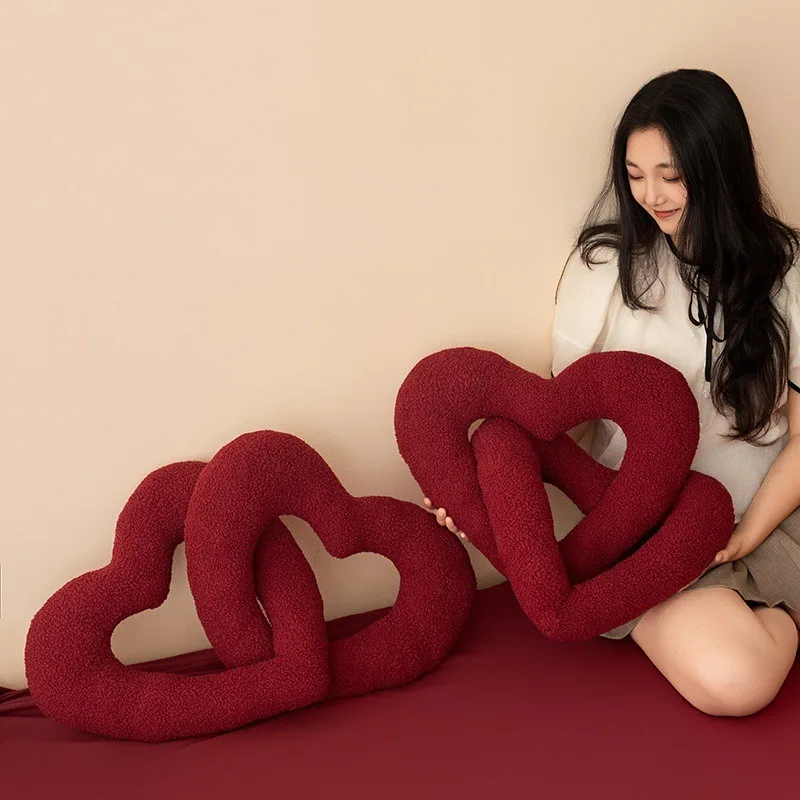 Cartoon Infinity Knot Pillow Heart Plush Toy for Sofa & Home Decor Cute Stuffed Doll & Comfort Gift for Girlfriend