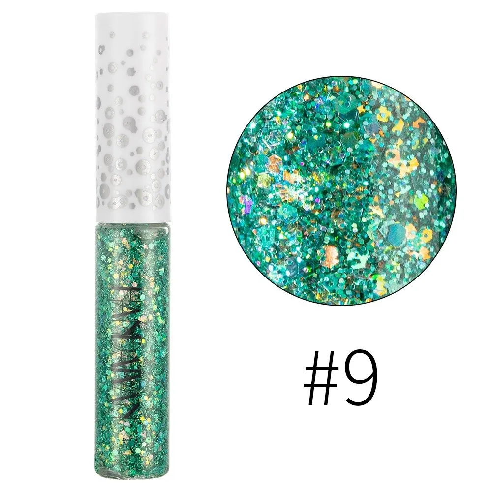 New 12 Colors Liquid Eyeliner Quick Dry Pearl Shimmer Glitter Eyeliner Shiny Pigment Durable Colorful Eyeliner for Party Makeup