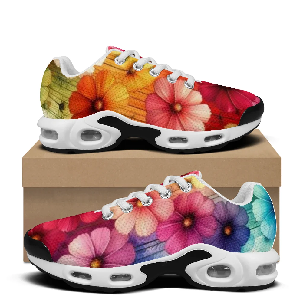 

Повседневная обувь с цветочным принтом лепестков и воздушной подушкой, дышащая сетчатая верхняя часть, подходящая для мужчин и женщин