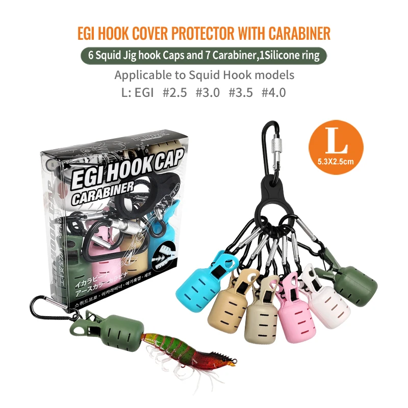 Webfoot Protector cebo calamar – Cubierta gancho señuelo mosquetón - imagen 4