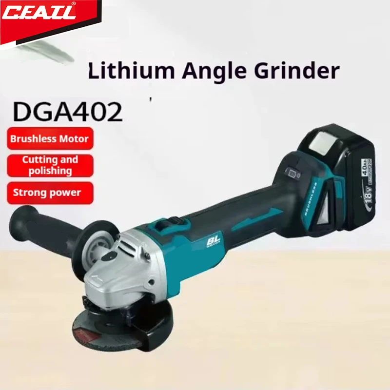 

For Makita 18V 125mm DGA402 brushed lithium electric Angle grinder rechargeable cutting machine High-power polishing machine