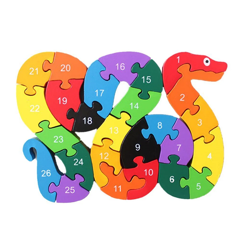 

From Alphabet Puzzles Wooden Toy Puzzeles Gift Intelligence Toys Snake Children Educational Games