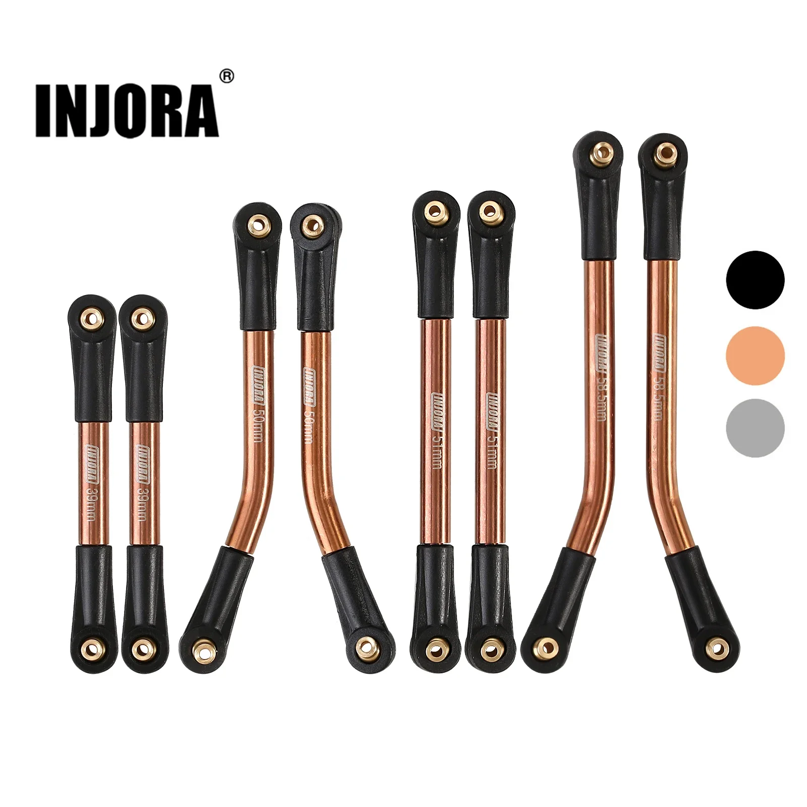 INJORA Stainless Steel High Clearance 4 Links Set Upgrade Parts For 1/24 Axial SCX24 C10 JEEP JLU Ford Bronco Base Camp