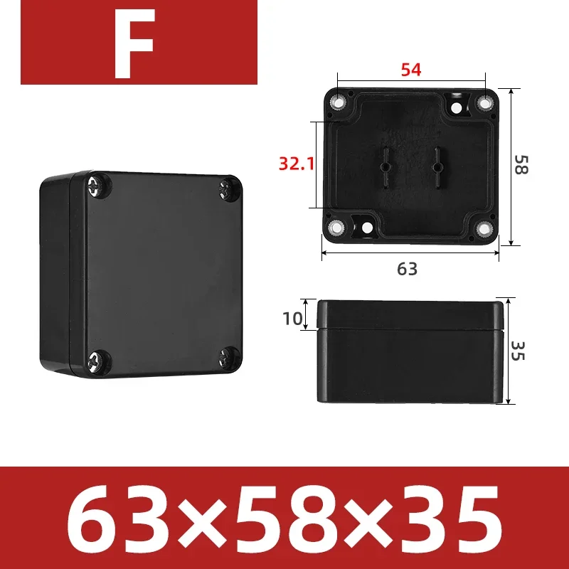 أسود البلاستيك سلك مقاوم للماء صندوق توصيل إمدادات الطاقة مراقبة الأمن في الهواء الطلق مفتوحة شنت صندوق مقاوم للماء غلاف بلاستيكي ABS