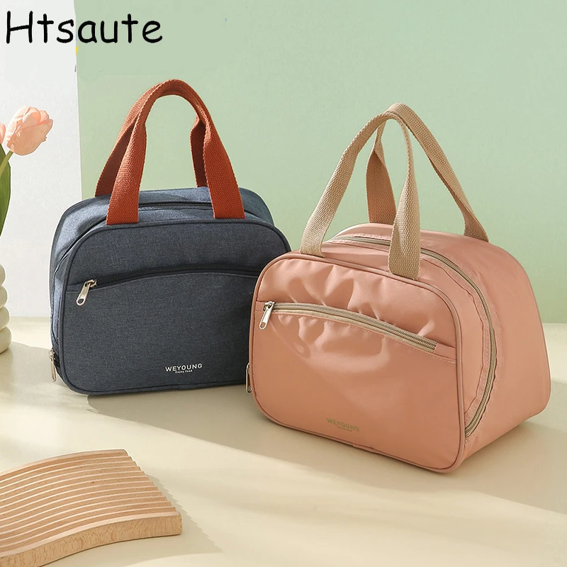 

Large Insulated Lunch Bags Pink Purple Waterproof Leak-proof Thickened Handheld/Shoulder Carry Outdoor Picnic Lunch Bag