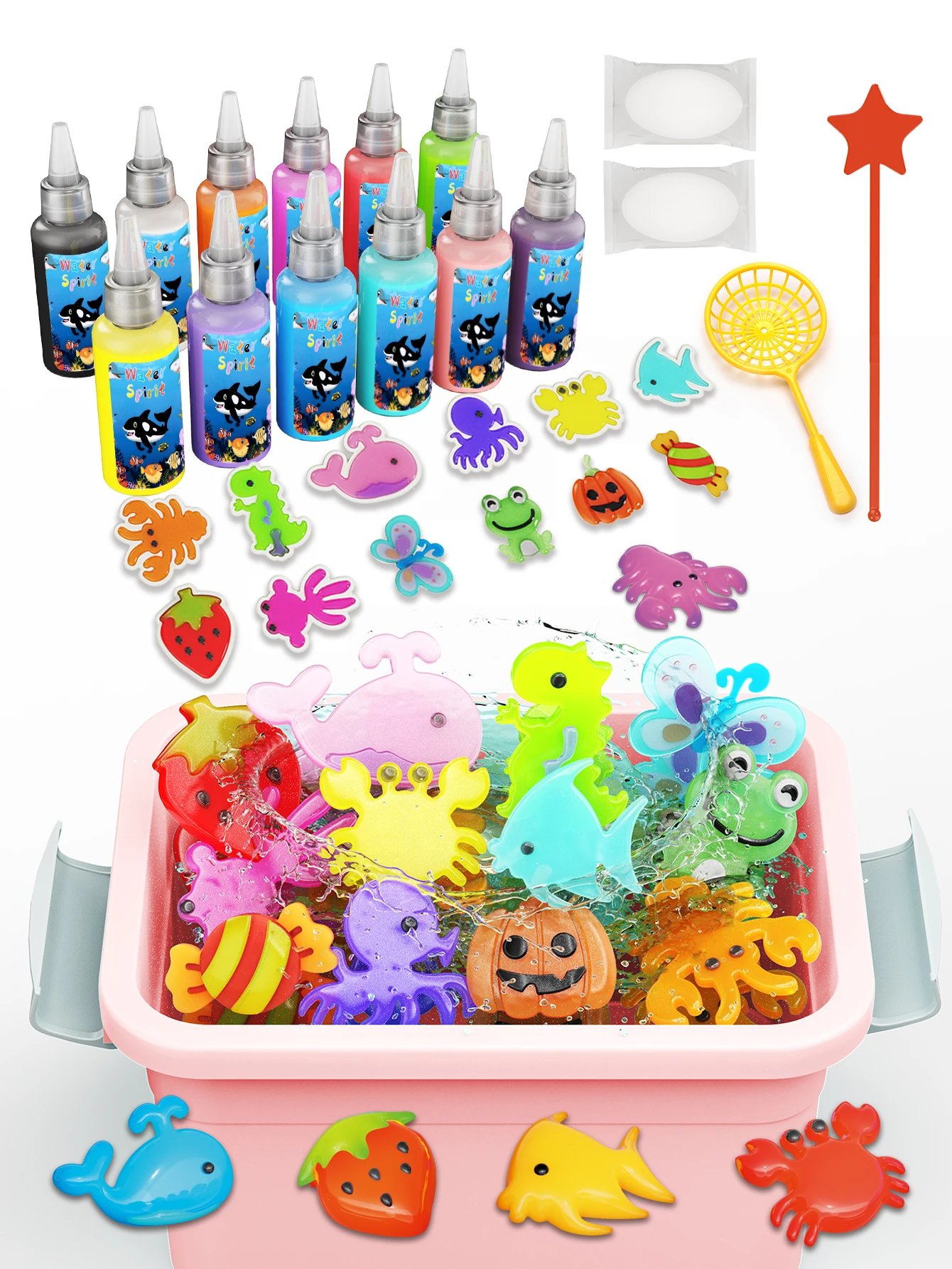 

Magic Water Elf Kit for Kids - DIY Handmade Water Baby Toy Set with Storage Box, Molds & Tools -32pcs