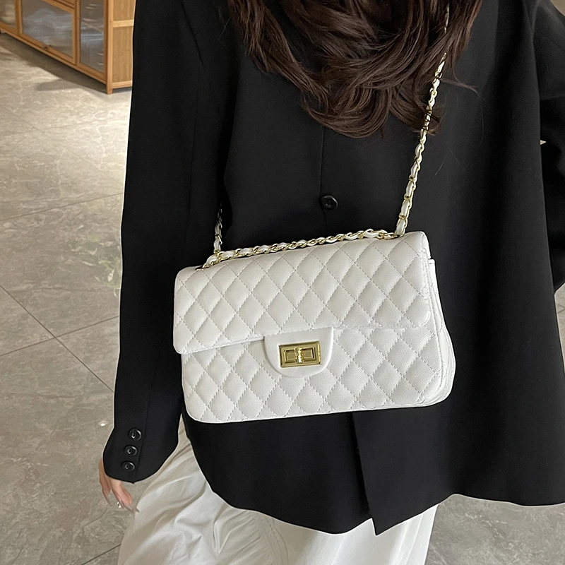 Bolsa de ombro feminina elegante – Bolsa crossbody feminina de couro genuíno com bolsas de grife famosas