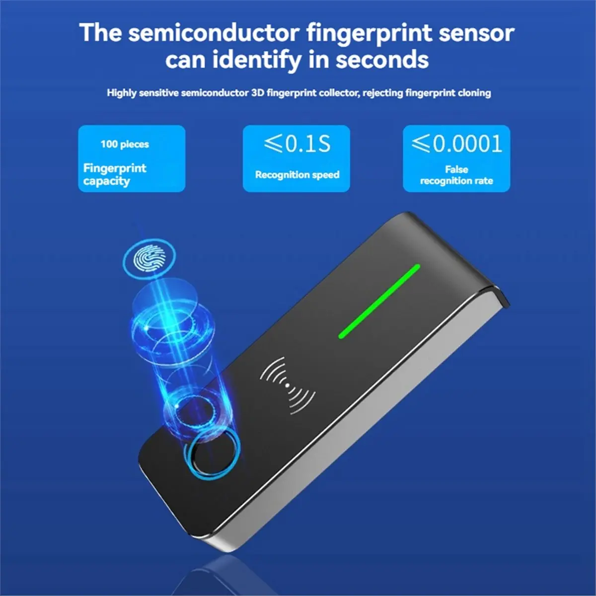 2026 New AN90F TTLock NFC IP67 Waterproof Access Control APP Bluetooth Fingerprint Card Swipe Door Opening Normally Open Mode B