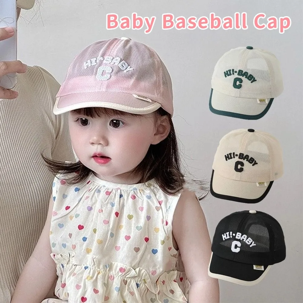 

Ins Korean Baby Baseball Cap Summer Embroidered Children Peaked Hat Letter C Mesh Sports Visot Cap Outdoor