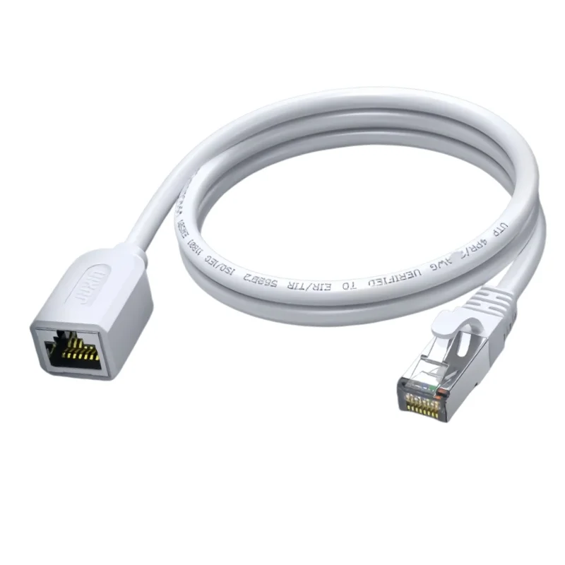90-degree elbow of pure copper wire RJ45 male-to-female telecom optical cat network extension cable