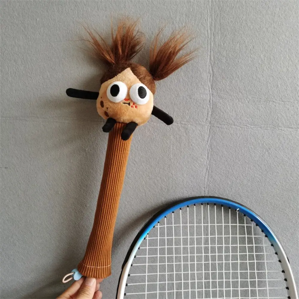 Animal Cartoon Badminton Racket Protector Non Slip Drawstring Badminton Racket Handle Cover Cute Elastic