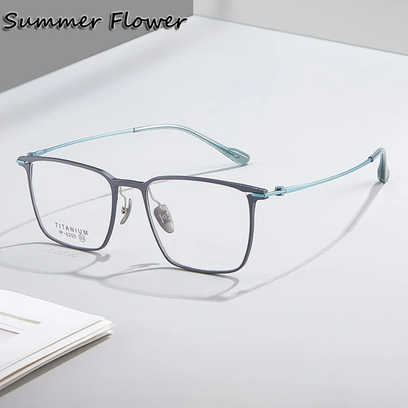

147 mm Oversize Glasses Teens Eyewear Pure Titanium Men Eyeglasses Super Quality Optical Gafas Square Fashion Glasses Frame