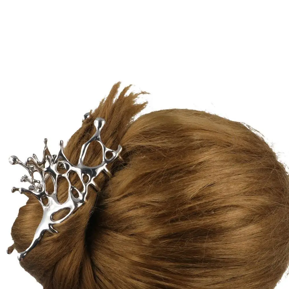 Elegamt سبيكة هندسية مخلب كليب Y2k الهندسة الفضة الشعر كراب كليب ذيل حصان حامل الكورية نمط هدية