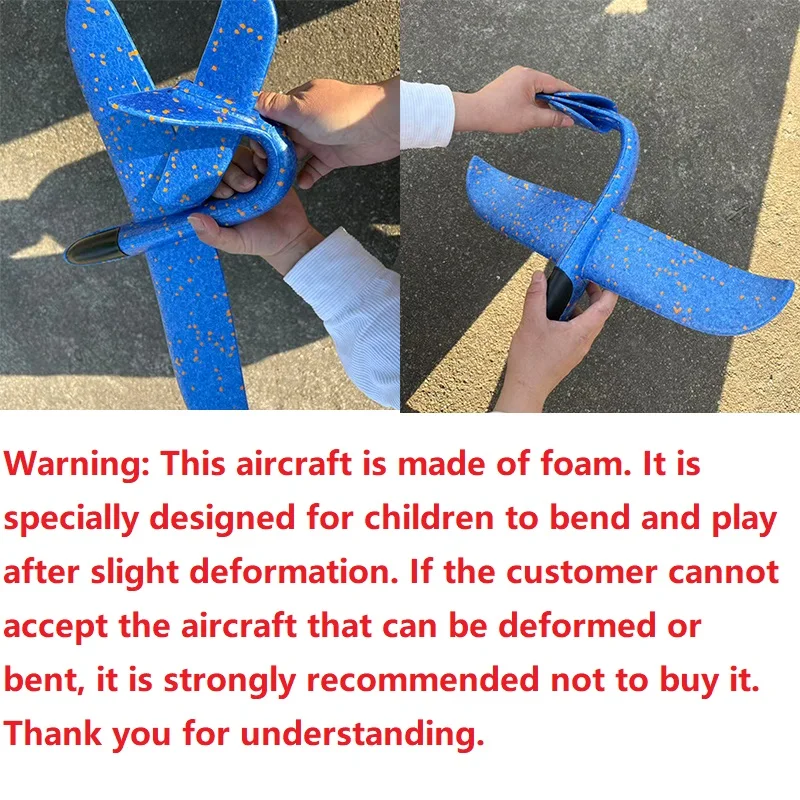 50CM Big Foam Plane Glider Hand Throw Airplane Light Inertial EPP Bubble Planes Outdoor Launch Kids Toys for Children Boys Gift