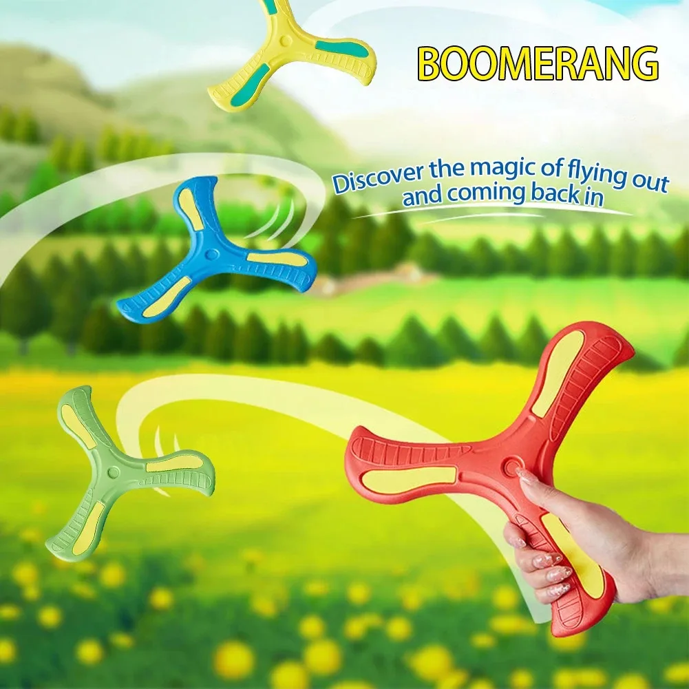 

Kids Toy Boomerang Soft Three-leaf Cross EVA Classic Returning Boomerang Outdoor Toy Backyard Beach Toy Decompression Gift