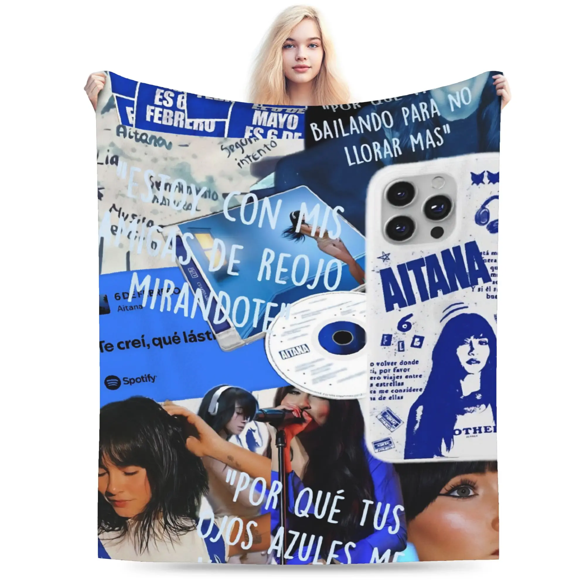 

Уютное одеяло Aitanaed Singer Alpha для альбома, декоративное одеяло для дивана, теплое фланелевое одеяло для улицы