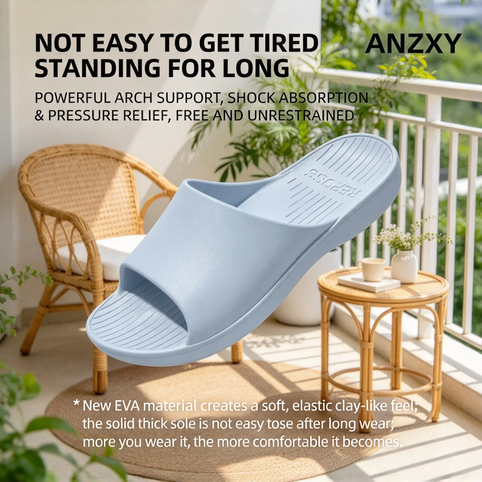 Lightweight and comfortable EVA slide slippers for bathroom bedroom and indoor use unisex for shower hotel and household