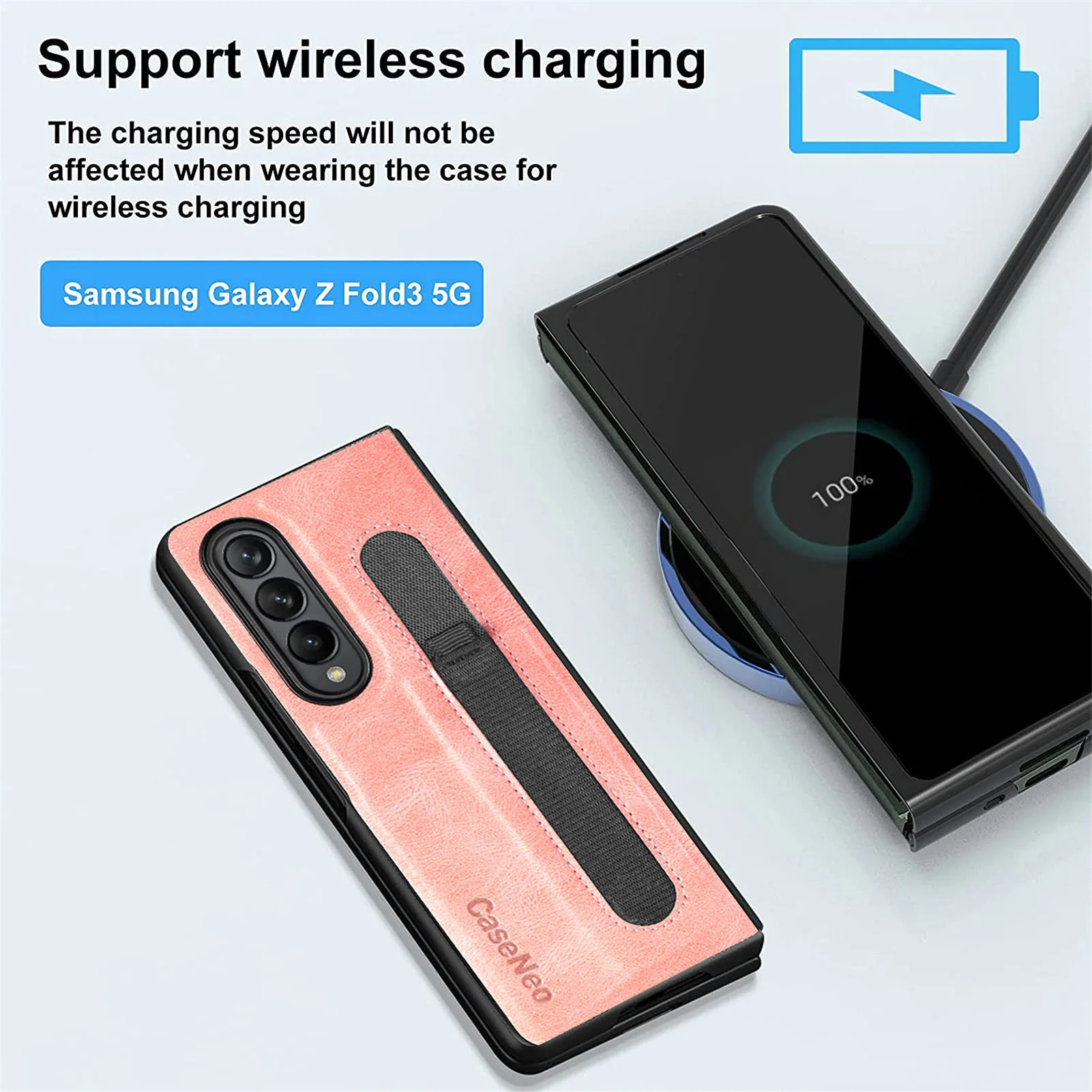 Magnetic charging Pencil case case For Galaxy Z Fold 3 4 5G Z3 Z4 W22 pencil case  Anti-Slip Business Feeling Plain Phone case