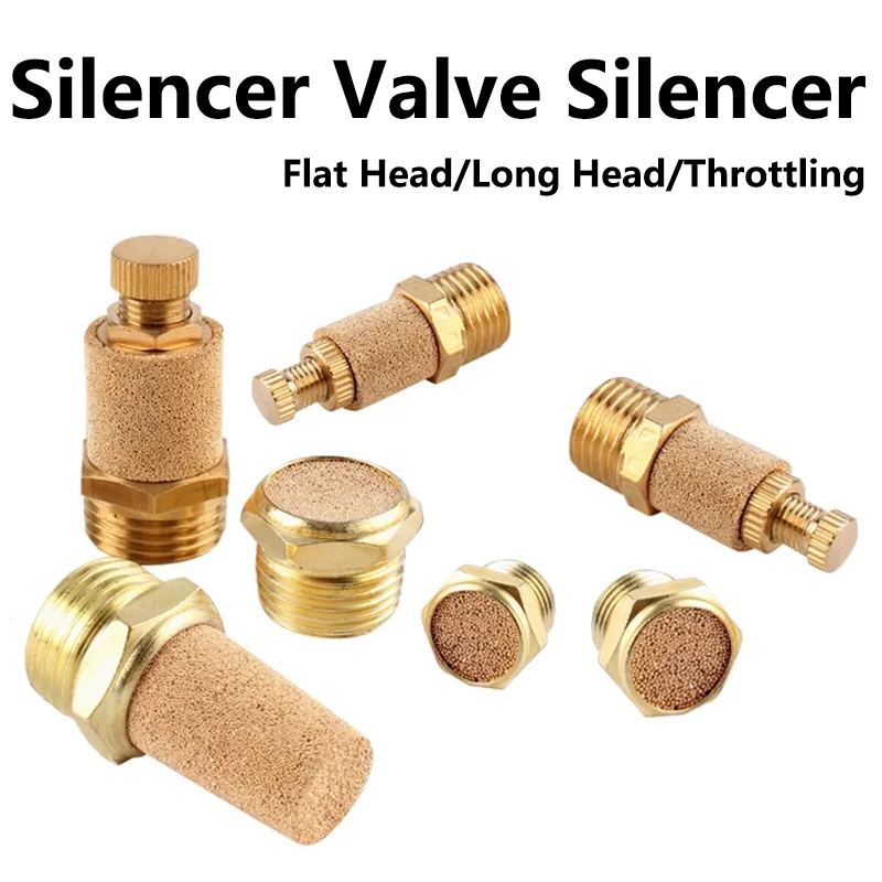 

M5 1/8" 1/4" 3/8" 1/2" Pneumatic Brass Exhaust Muffler BSL Silencers Fitting Noise Filter Reducer Connector Coppe