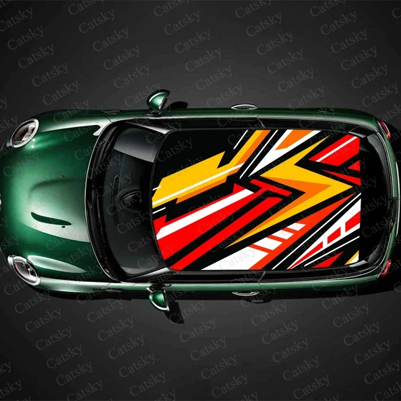 

Оранжевая молния с принтом наклейки на крышу автомобиля обертка гоночный внедорожник автоаксессуары упаковка окрашенная ПВХ капот автомобиля графическая наклейка украшение