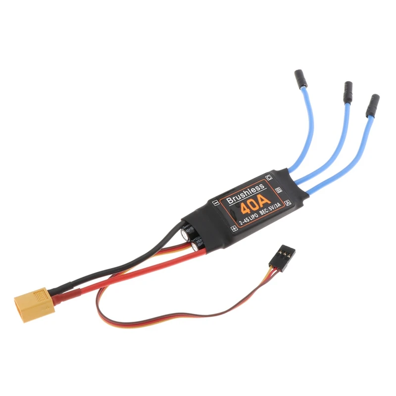 40A Brushless ESC XT60 ปลั๊กทนทาน RC ของเล่นส่วนประกอบอุปกรณ์เสริมตัวควบคุมความเร็วมอเตอร์ FPV Quadcopter เฮลิคอปเตอร์