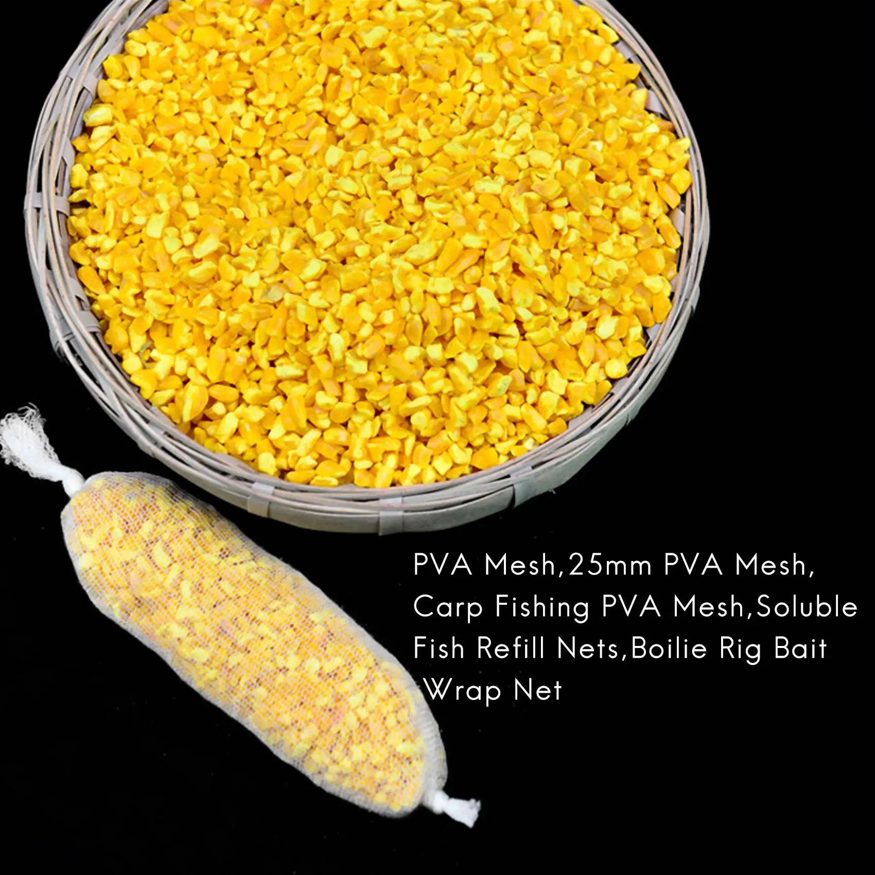 

10Pcs PVA Mesh 25mm Fish Refill Nets Carp Fishing PVA Net Bags 5M