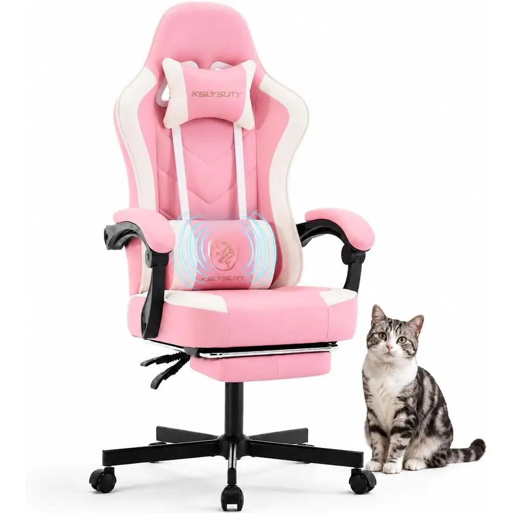 Ergonomic High-Back Computer Chair with Footrest, Lumbar Support, and Spring Cushion for Comfortable Swivel Office Desk Use