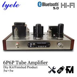 Lyele Audio 6p6p Vacuum Tube Amplifier Diy Kit Hifi Class A Power Amplifier High Power 5w*2 Bluetooth 5.0 Home Amp Usb Player