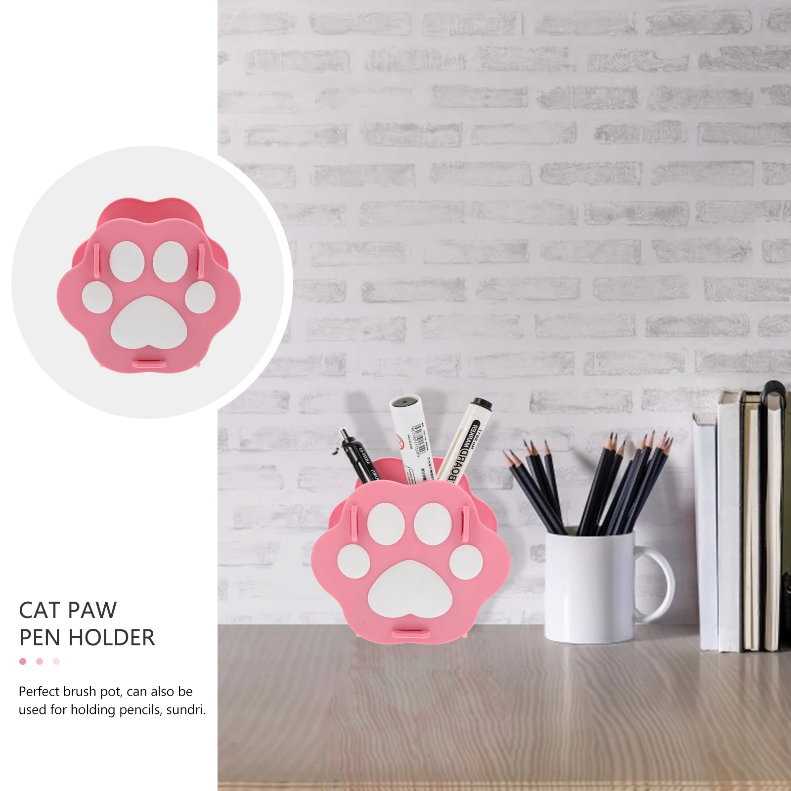 

Cat Claw Pen Holder Adorable Cartoon Container Pot Desktop Storage Box Office Supplies Student Gift
