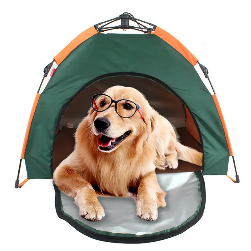 Pet Tent Portable Automatic Folding Teepee Dog Bed House With Cushion Easy Assemble Fit Husky Outdoor Indoor