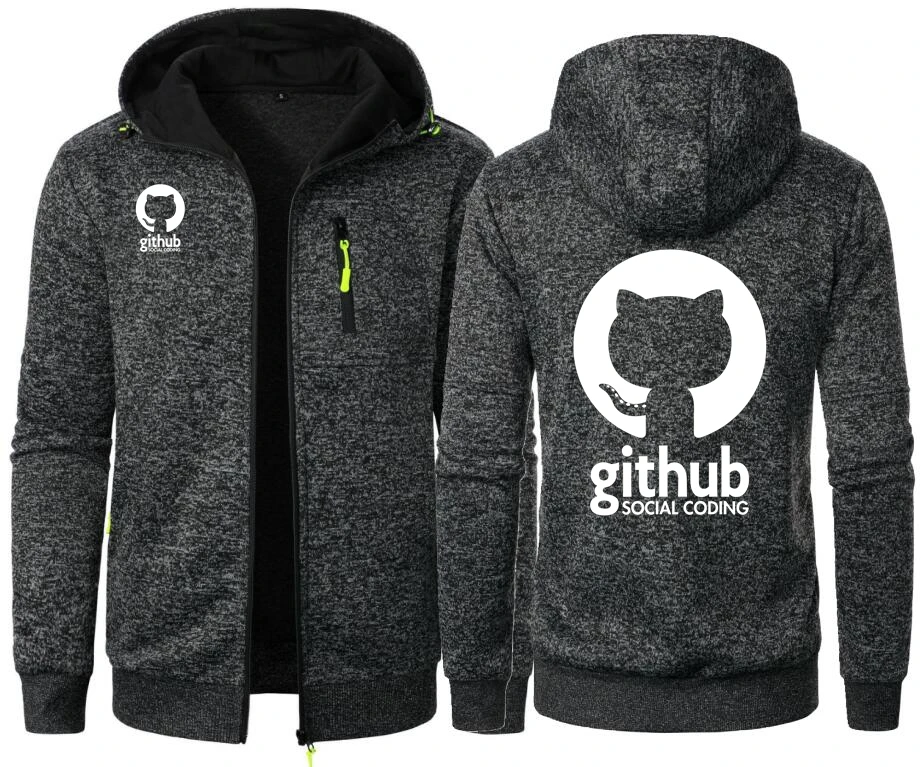 مبرمج Github الترميز الاجتماعي المد جاكار جاكيتات هوديس معاطف Git Hub الرجال البريدي سترة مقنعين البلوز الشارع الشهير 55GHH