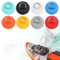 1/4Pcs 8cm Surfboard Dinghy Boat PVC Patch With Stainless Steel D Ring Deck Rigging Sup Round Ring Pad Boat Kayaking Accessorie