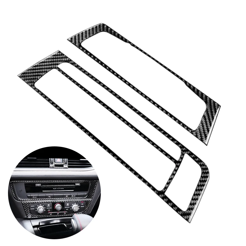 

For Audi A6 C7 A6L 2012 2013 2014 2015 2016 Carbon Fiber Car Center Control Air Condition CD Panel Cover Trim