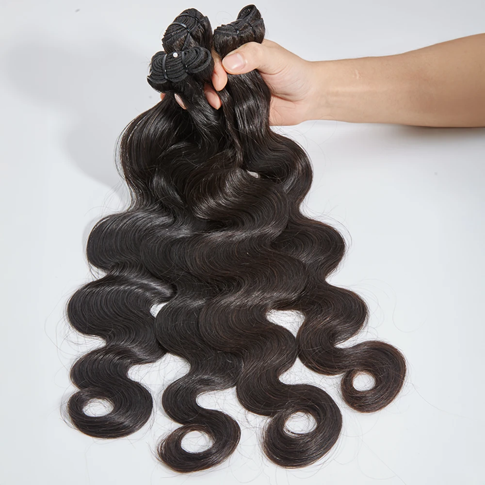 Bundel gelombang rambut tubuh rambut manusia 100% 22 24 26 inci rambut Virgin Brasil bundel jalinan rambut bergelombang air ekstensi rambut alami