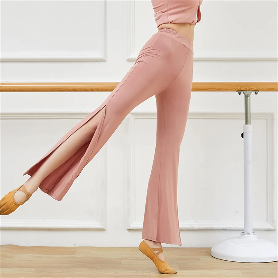 Women's Modern Dance Split Flared Pants Viscose Soft Chinese Folk Dance Ballet Training Trousers Yoga Performance Clothing