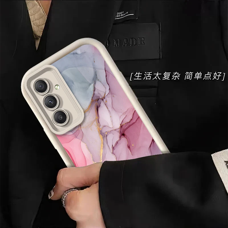 Marble Silicone Phone Case On For Samsung Galaxy A34 A24 A54 A20 A30 A50 A71 A51 A31 A21S A20S A04 A03 A750 4G 5G Luxury Cover