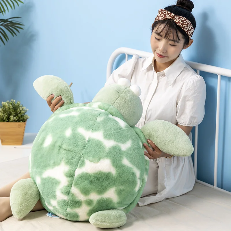 Peluche tortue piébalde aux grands yeux, 57/73cm, poupées en peluche, peluches coquillage, jouets doux pour enfants, décoration de la maison et de la chambre