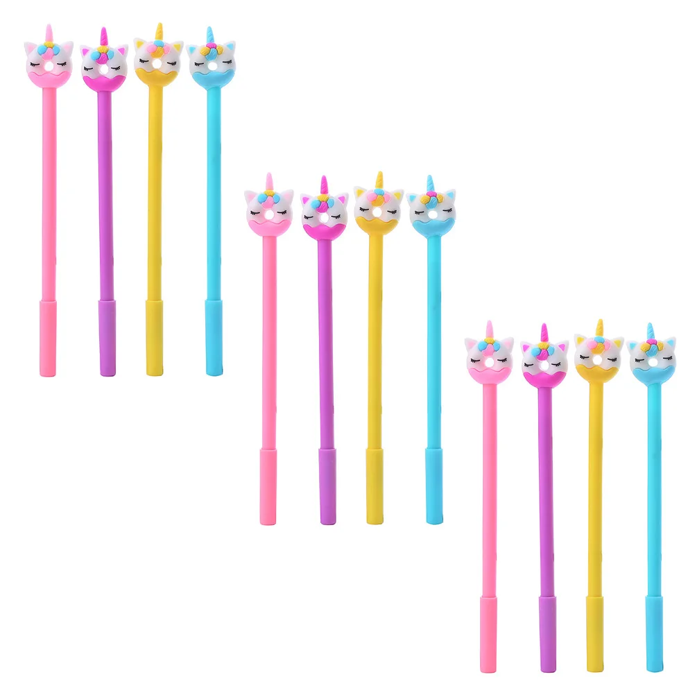 

12pcs Gel Pens Smooth Adorable Cartoon Design Light Weight Comfortable School Office Use Lovely Neutral Pens