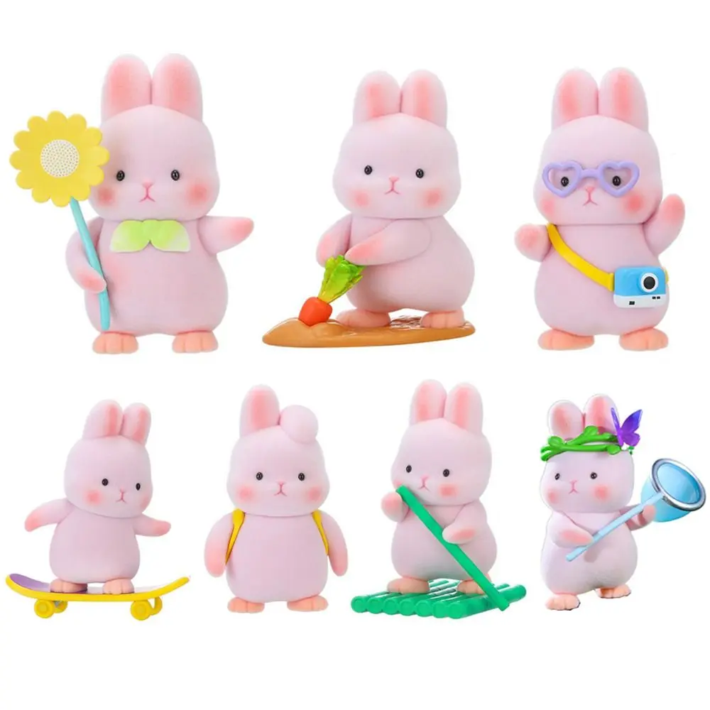 Liuliu Konijn Uitje Serie Konijn Blinde Doos Anime Actiefiguur Roze Konijn Blinde Tas Handgemaakt Ornament Verrassingstas Meisje