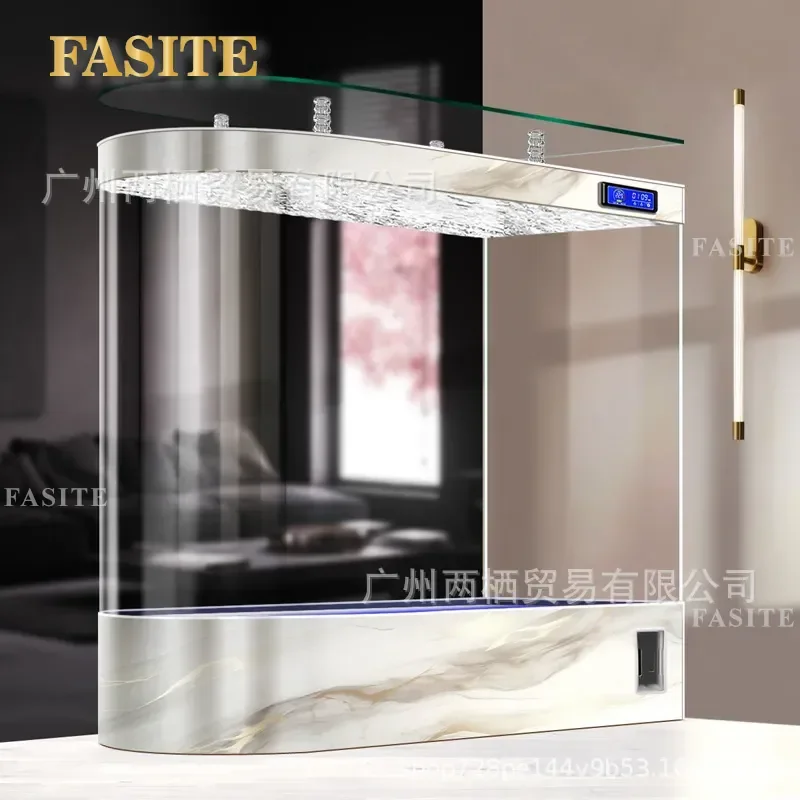 For Living Room Entrance Air Bullet Fish Tank Household Screen Partition Aquarium Ecological Integration Self-circulation