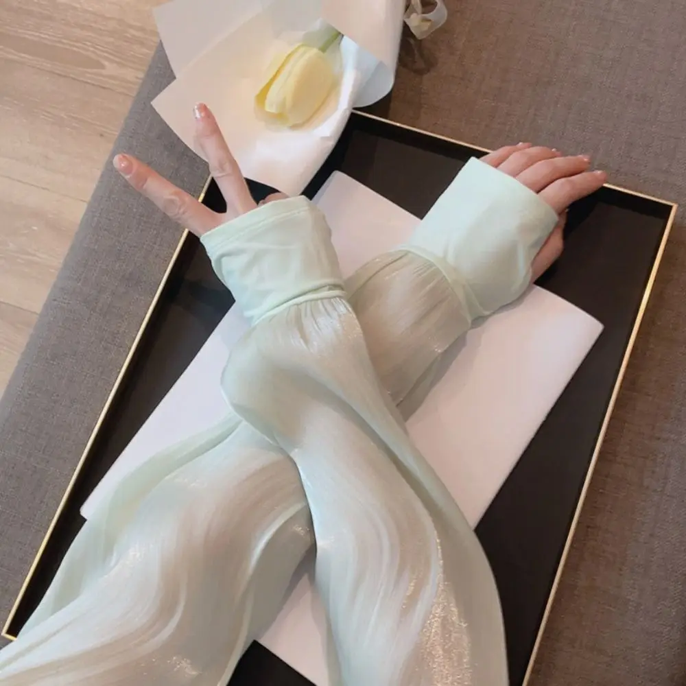 غطاء كفة ذراع حرير ثلجي مضاد للشمس ، أكمام واقية من الشمس ، ركوب الدراجات ، القيادة ، التنس ، الرياضة ، في الهواء الطلق ، لوازم السفر ، الموضة