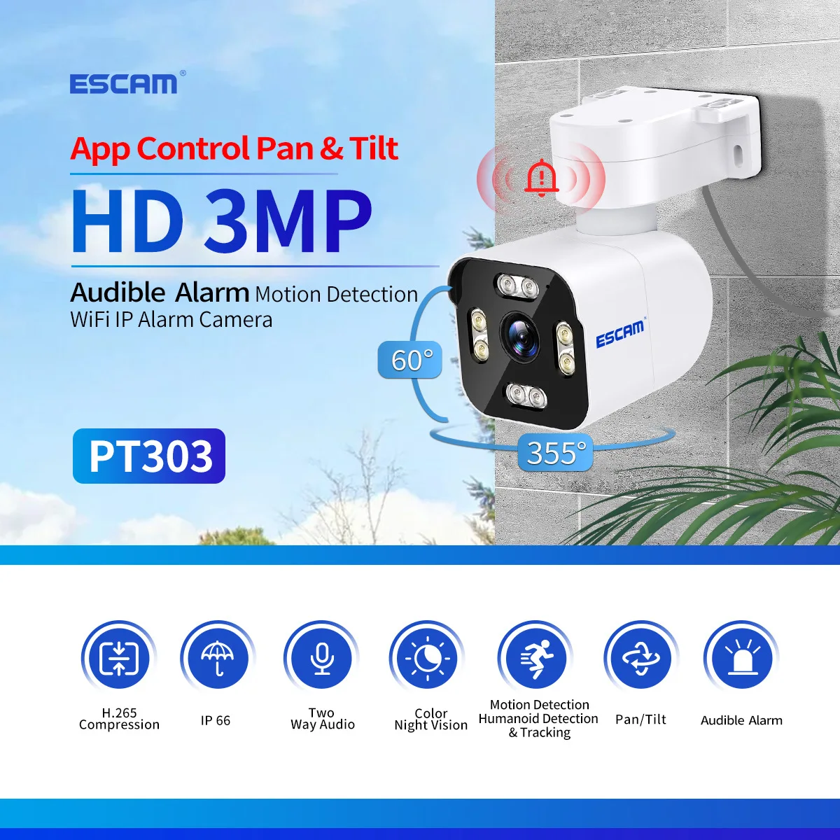 2MP 1080P Icam365  APP  Wireless  Wifi IP Bullet  Camera Full Color AI Humanoid Detection Home Security CCTV Baby Monitor
