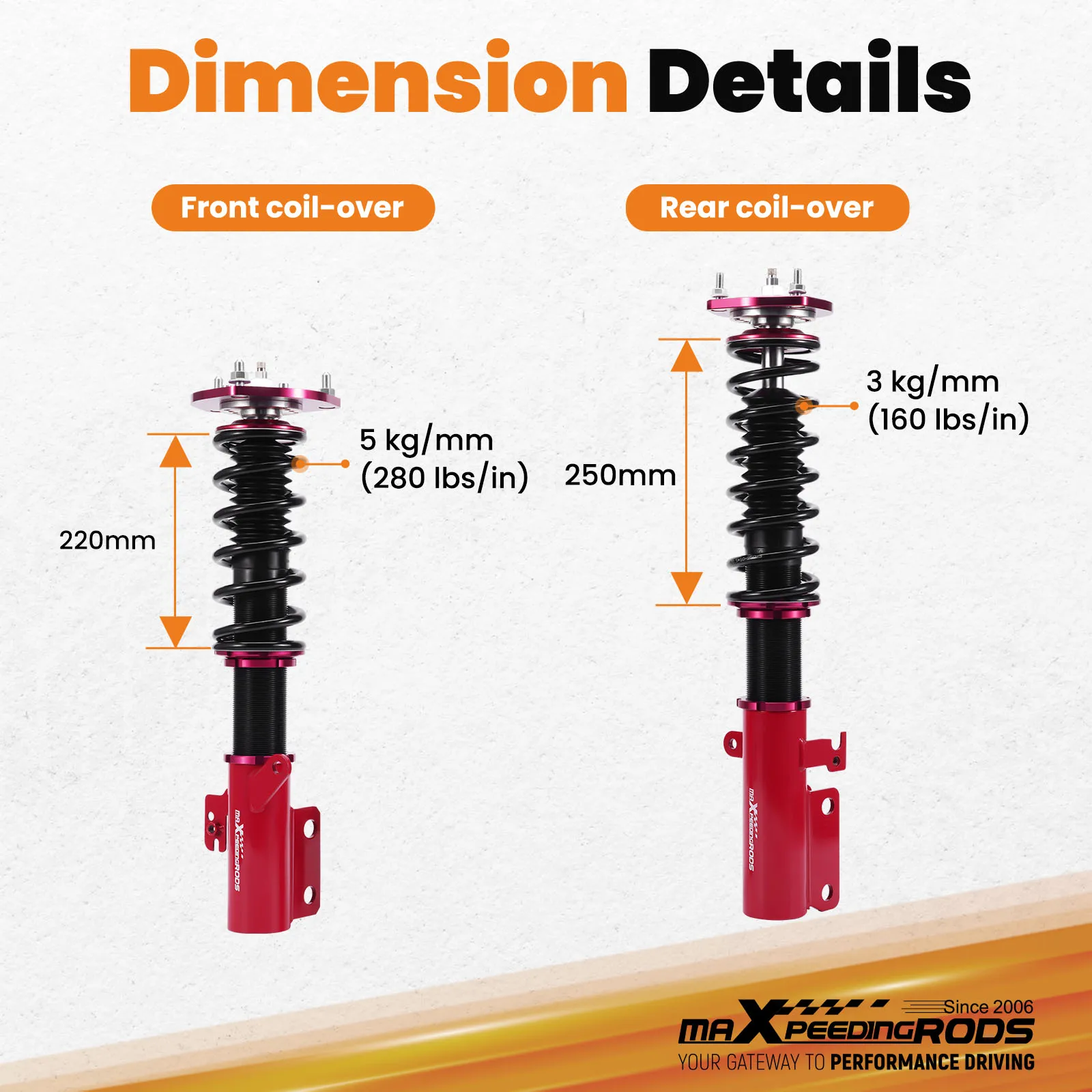 طقم خفض التعليق كويلوفيرز للتخميد 24 مستوى لسيارة تويوتا كامري 2007-2011