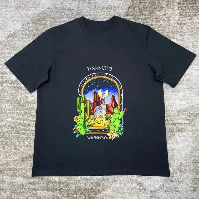 

TENNIS CLUB Fashion Printed Cotton Short Sleeve T-Shirt Men's and Women's Loose Street Trend Brand Ins Summer on Clothes