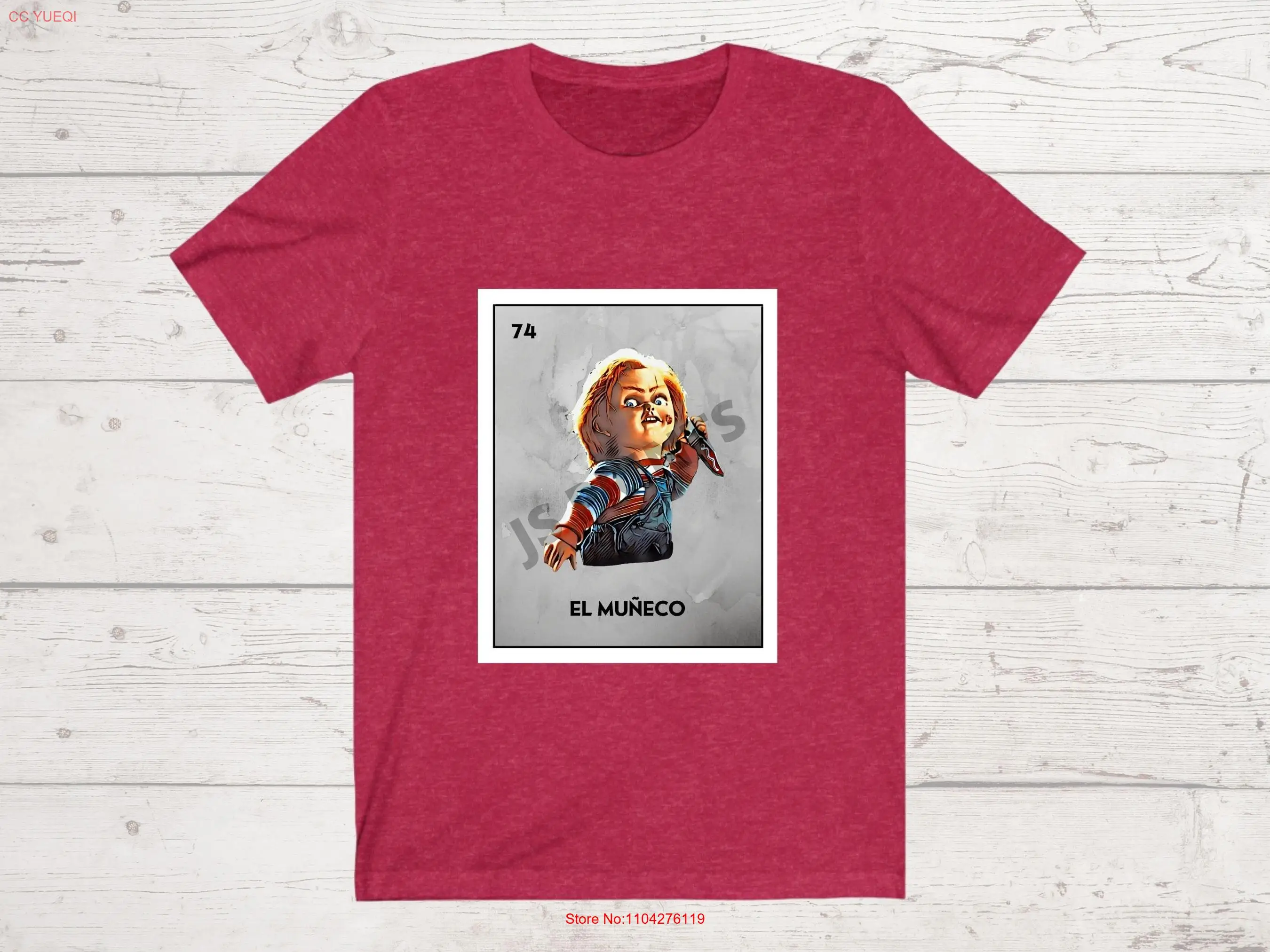 Chucky Mexican Loteria T Shirt El Muñeco Adult Horror Movie Halloween Costume Costum long or short sleeves