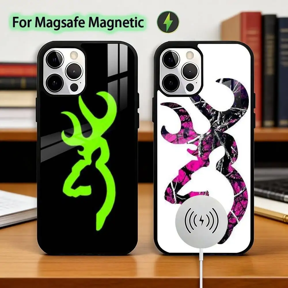 

Cool B-BrowningS Phone Case For iPhone17,16,15,14,13,12,11 Plus,Pro Magnetic with Magsafe Wireless Charging