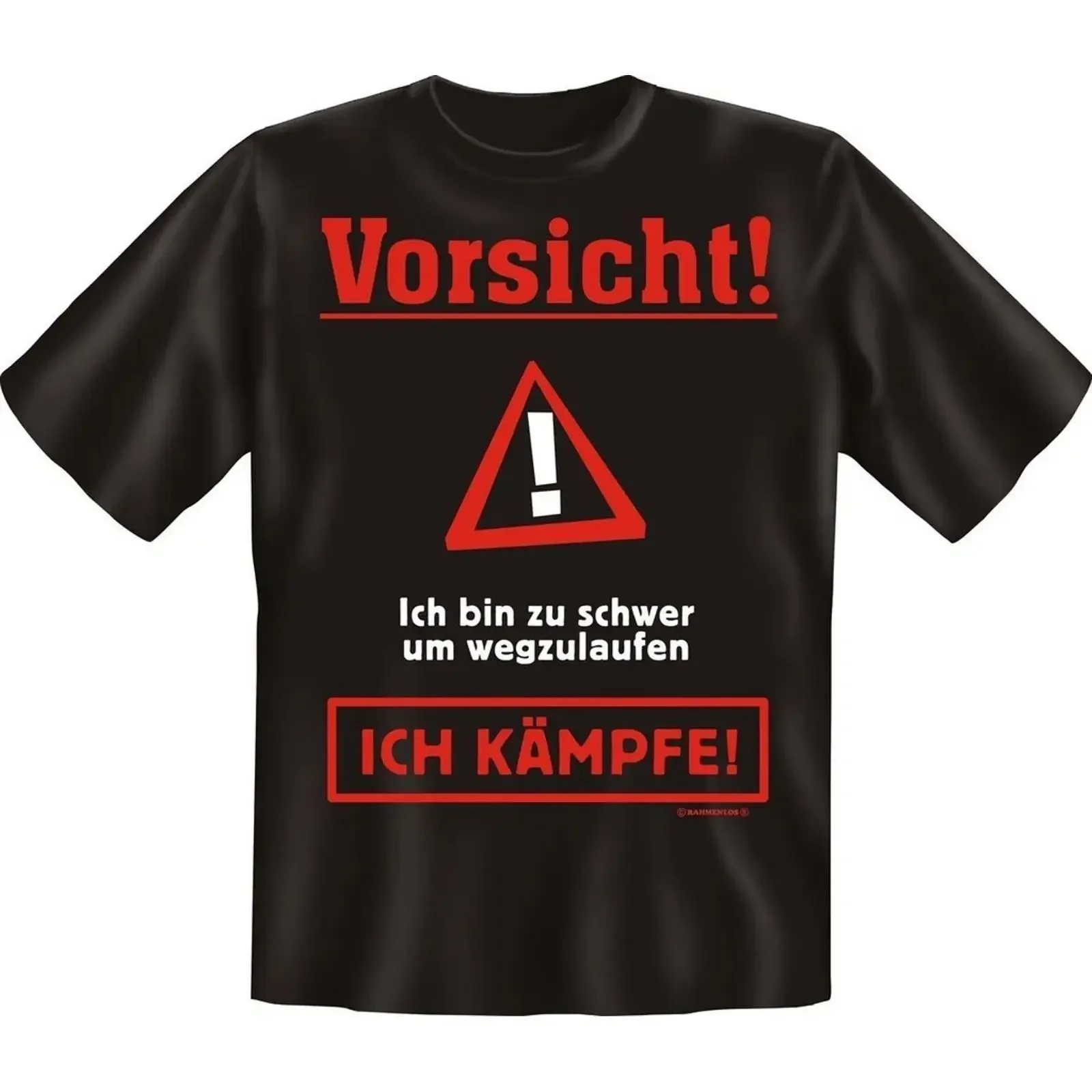 T Shirt Fun CAUTION I'm too heavy to run away fighting S XXXXL vintage Washed Casual Soft Stretched graphic Unisex