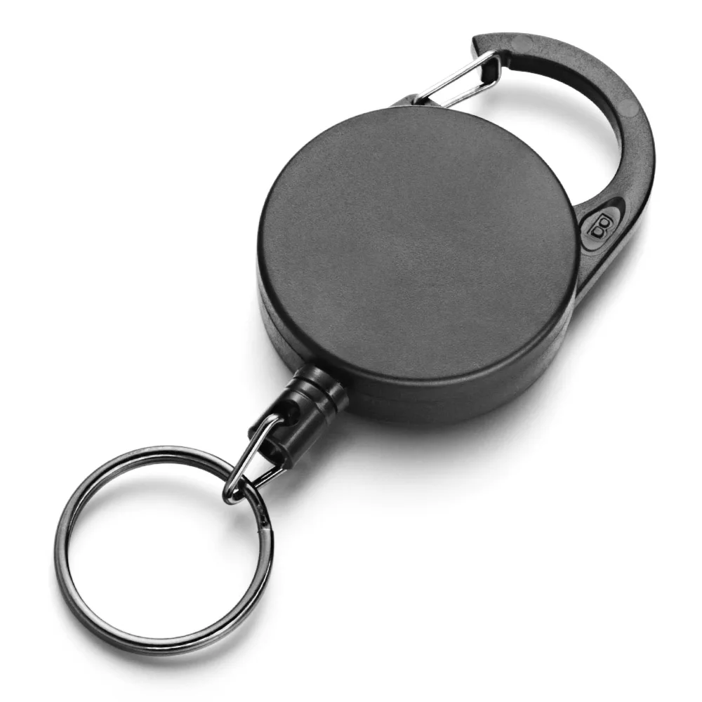 65CM Multifunctional Roll Retractable Keychain Recoil ID Card Holder Stainless Steel Rope Outdoor Anti-theft Keyring K437